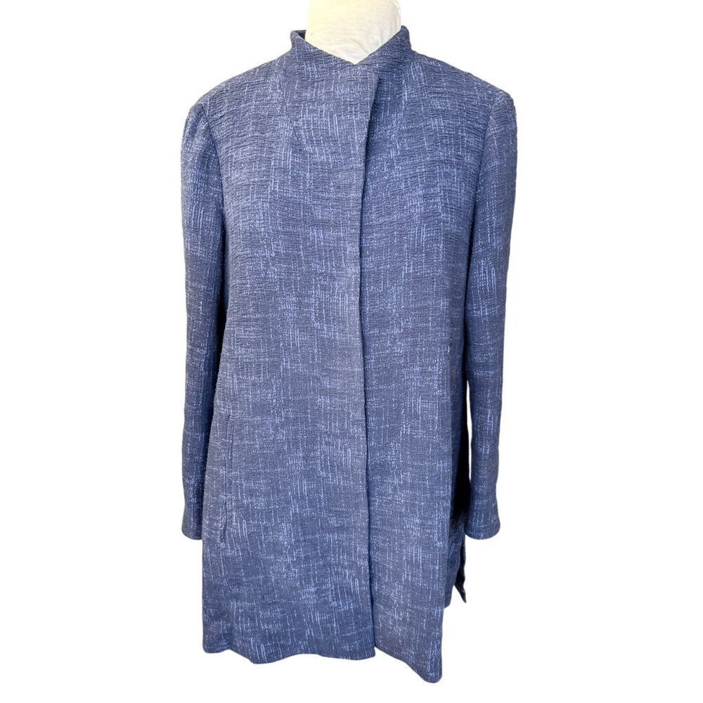 Eileen Fisher Crosshatch Jacquard Topper Jacket Large